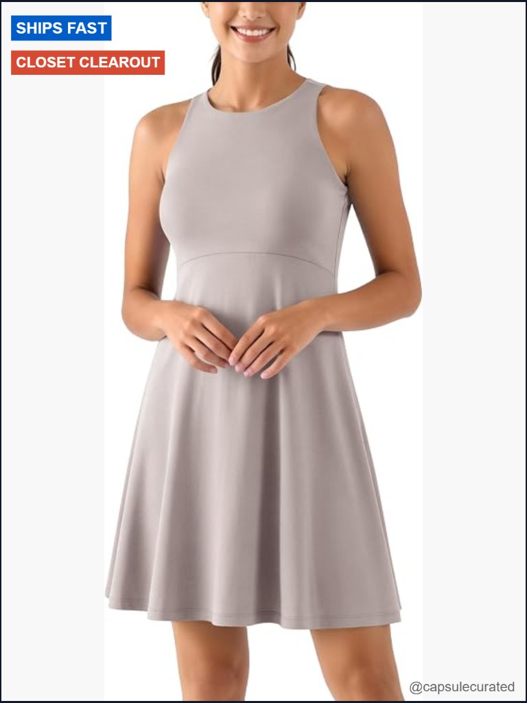 Casual Flare Tank Dress Sleeveless Sundress Mini Skater Dress